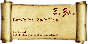 Baráti Zsófia névjegykártya