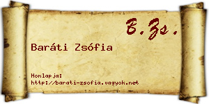 Baráti Zsófia névjegykártya